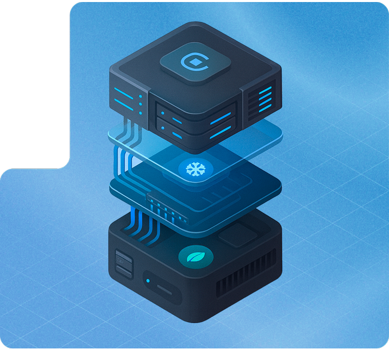 ilustração de um data center desconstruído